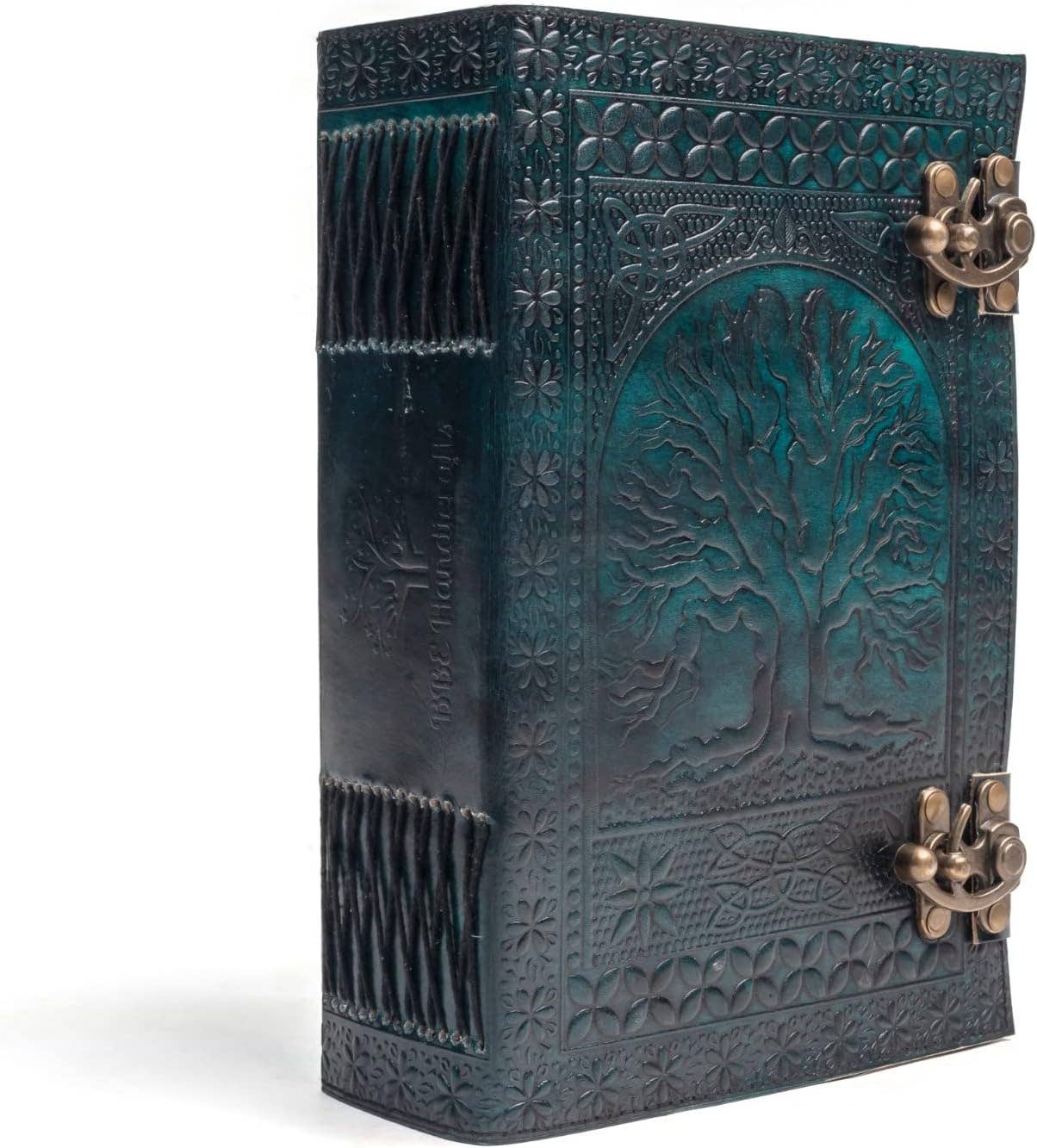 Tuzech 600 pages large tree of life journal | leather journal diary | embossed large tree of life notebook | writing leather notebook | handmade leather journal | leather grimoire | leather sketchbook 7 x 10 Thread Bound