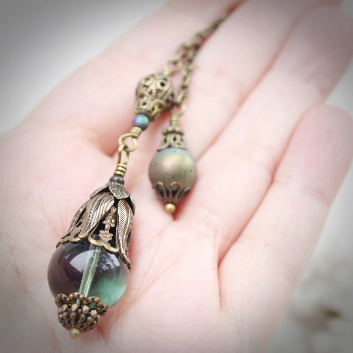 Circa 1890 - Vintage Style Fluorite Jewelry Pendulum | Intuition—Clarity