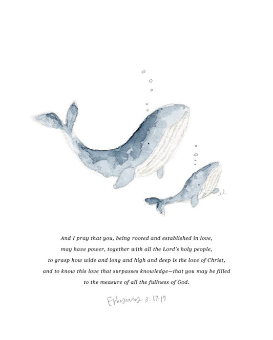 Ephesians 3:17-19 Mama & Baby Whale