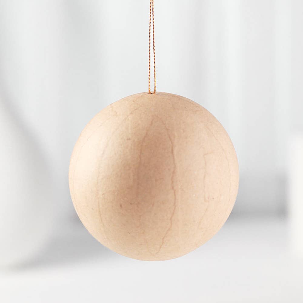 Factory Direct Craft - 3-1/2" Paper Mache Ball Ornament