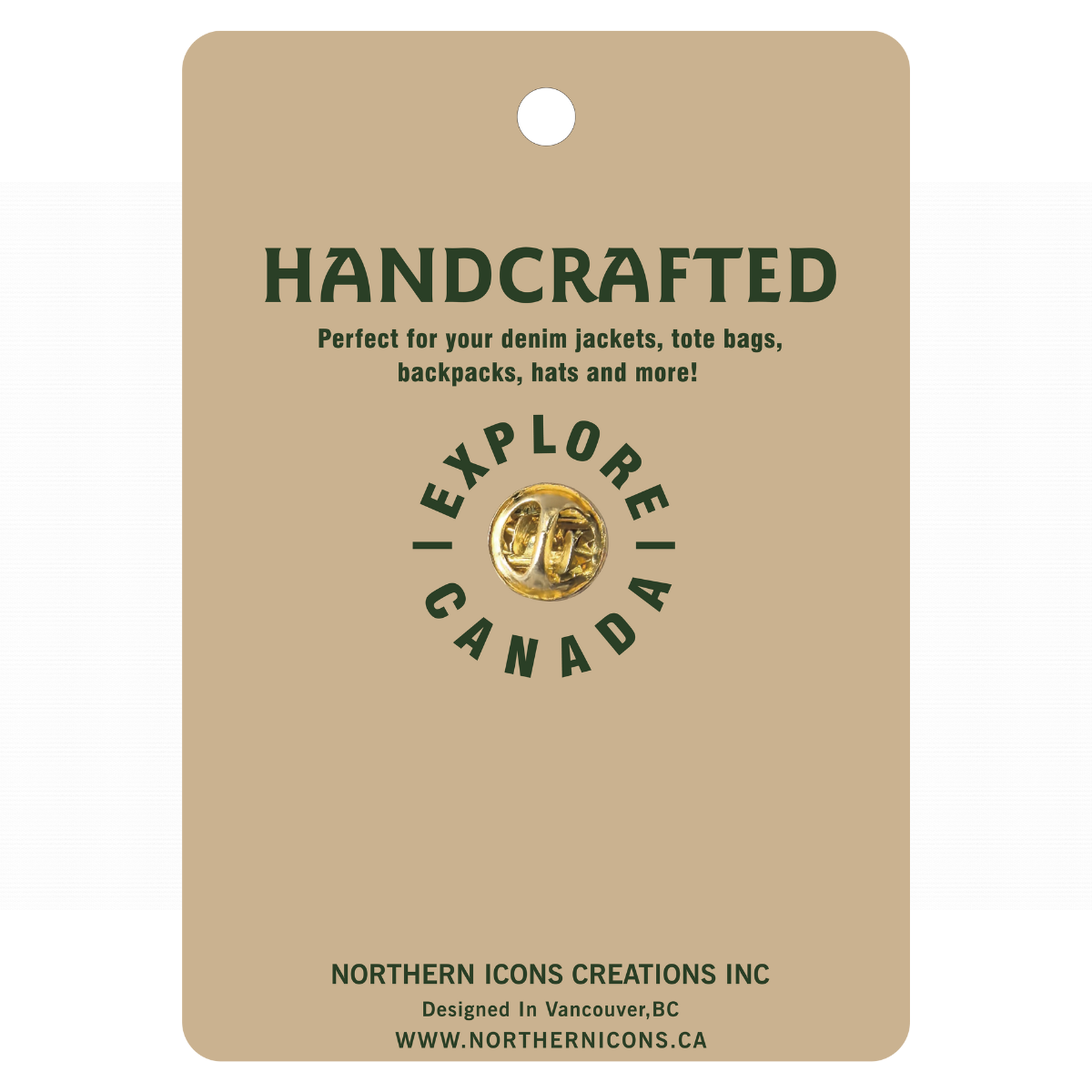 Enamel Pin Camping, Lake, Trails