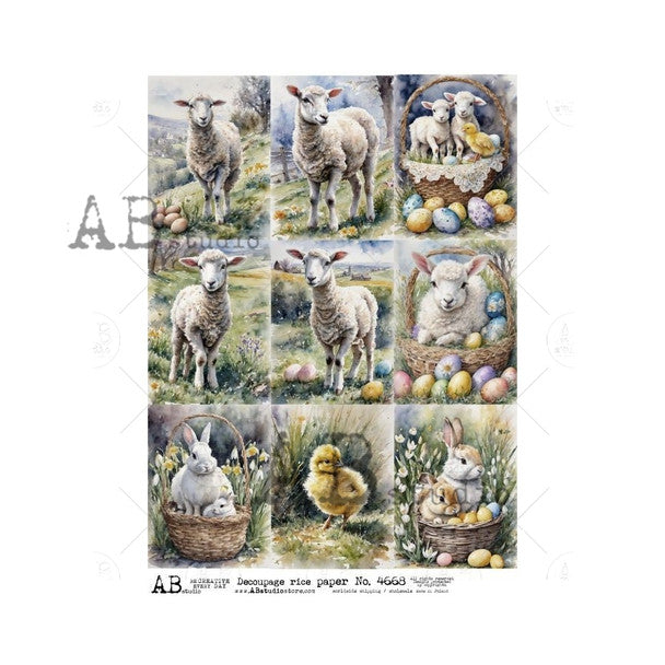 AB Studios - Nine Pack of Easter A4 Rice Paper