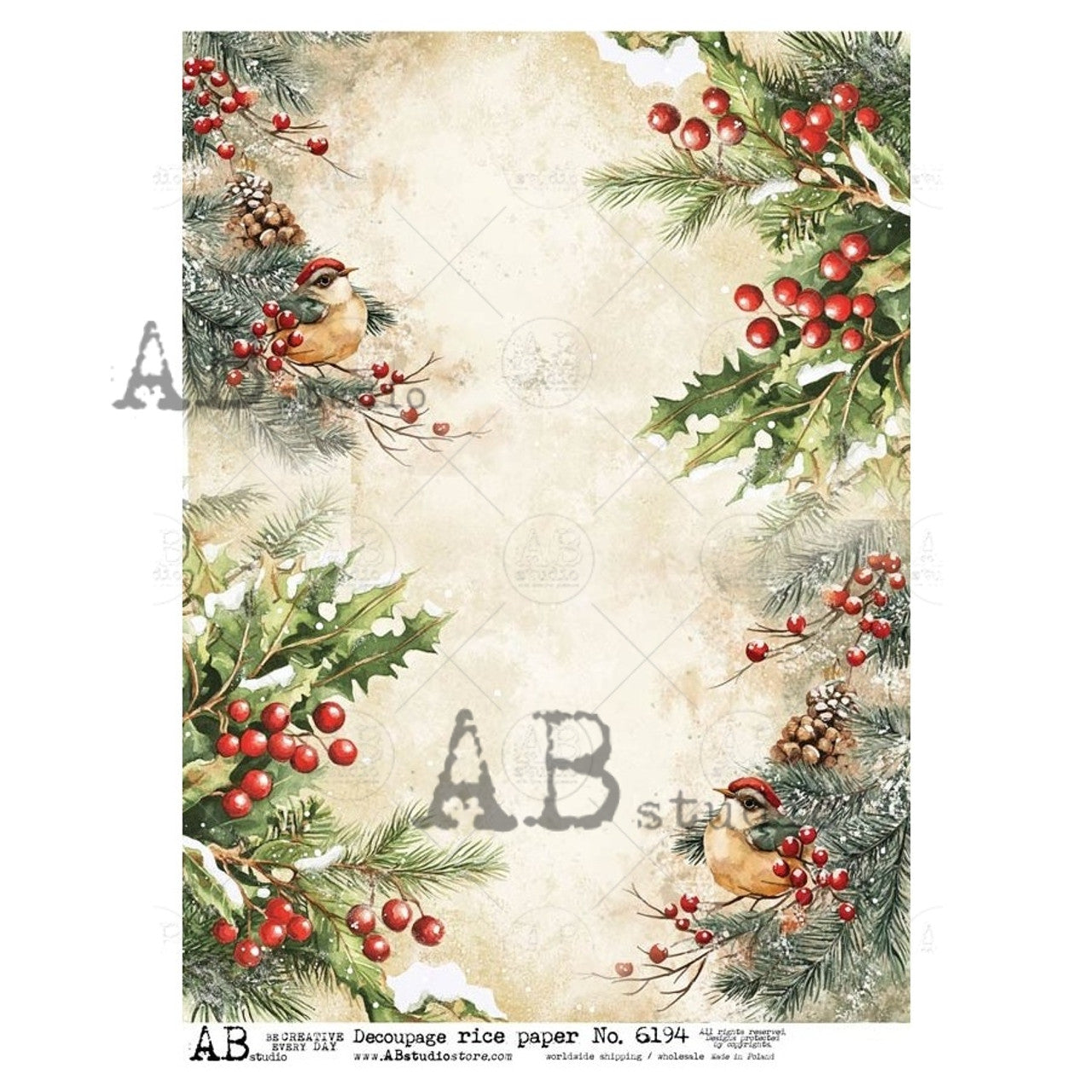 AB Studios Trimmings Background Rice Paper A4