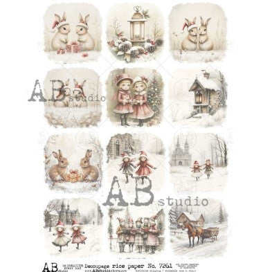 AB Studios - Winter Friends and Forest Scenes A4 Rice Paper