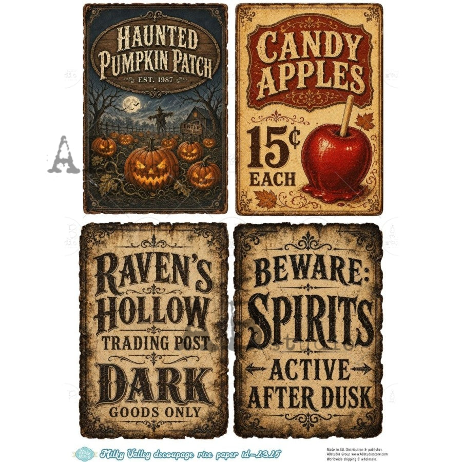 AB Studios - #1315 4 Halloween Images A4 Rice Paper