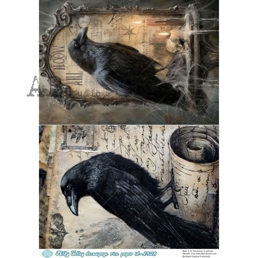 AB Studios - #1326 2 Ravens A4 Rice Paper