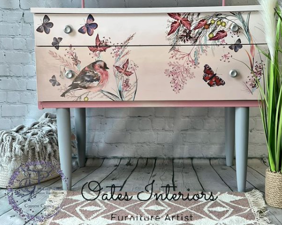Hokus Pokus Decor Transfer Oiseau Rose