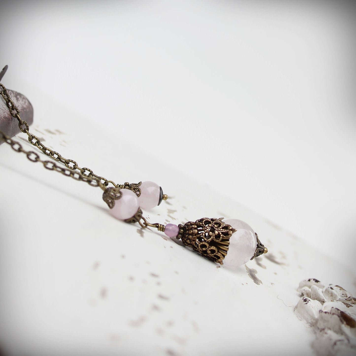 Circa 1890 - Rose Quartz Jewelry Pendulum | Harmony & Universal Love