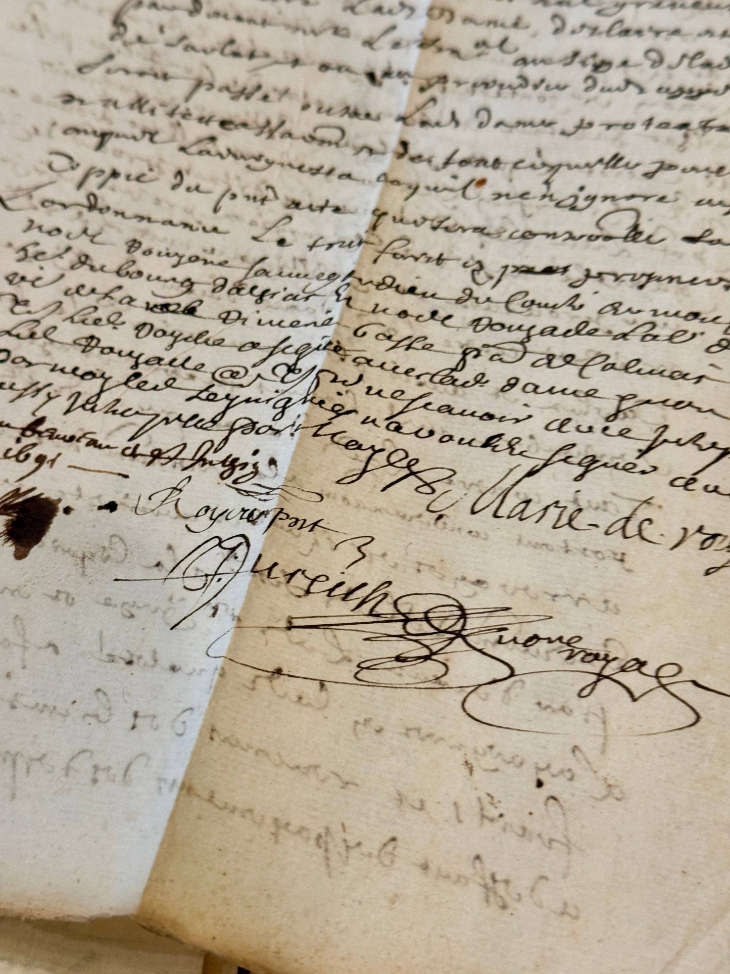 Monahan Papers - Antique 1691 French Documents - 333 Years Old