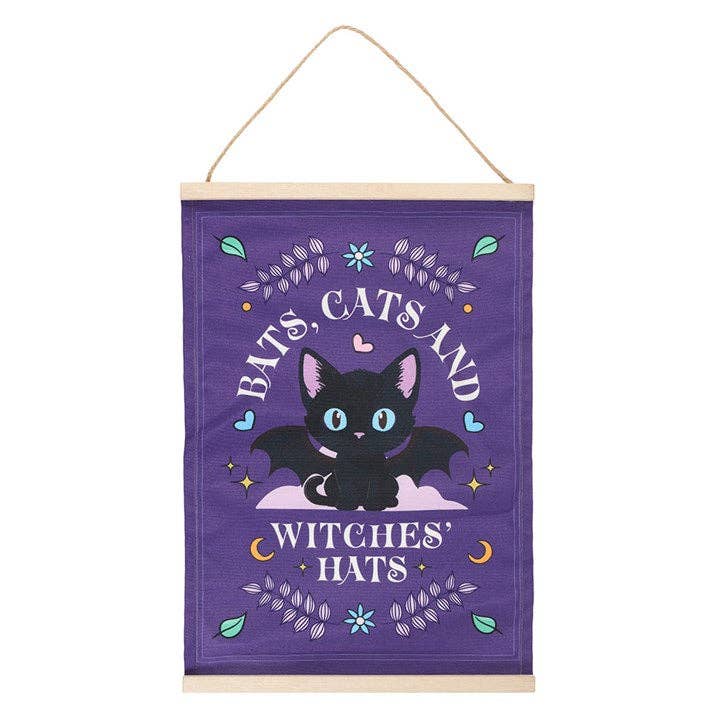 Something Different Wholesale Bats, Cats and Witches' Hats Fabric Wall Hanging