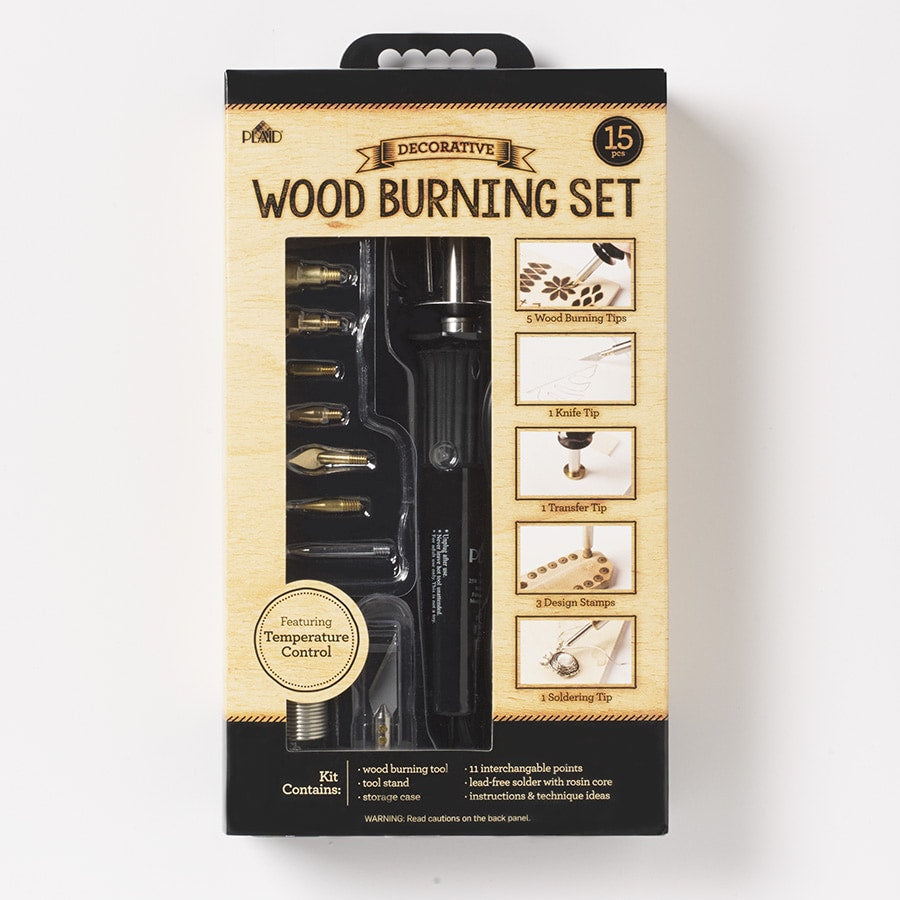 Paid Wood Burning Set With Variable Temperature Control - 15 pcs