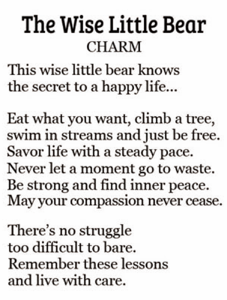 The Wise Little Bear Charm