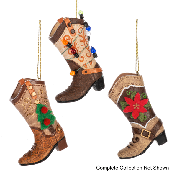 Festive Boot Resin Ornament