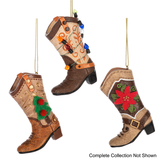 Festive Boot Resin Ornament