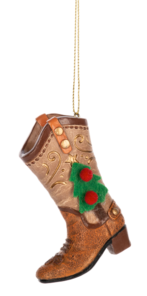 Festive Boot Resin Ornament