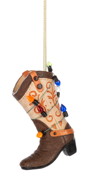 Festive Boot Resin Ornament