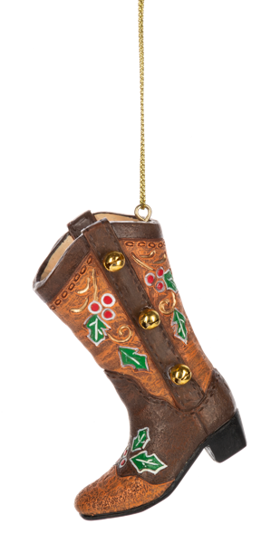 Festive Boot Resin Ornament