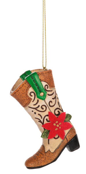 Festive Boot Resin Ornament
