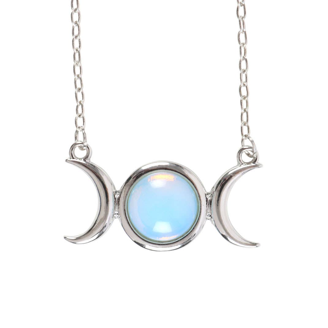 Something Different Wholesale Opalite Triple Moon Necklace on Greeting Card