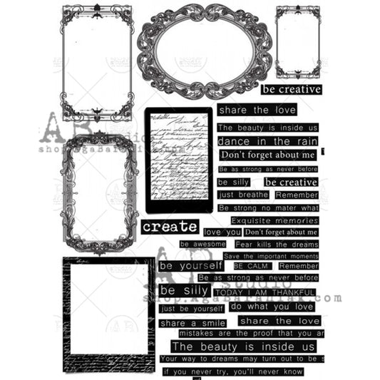 AB STudios Gold Vellum Paper Frames and Quotes