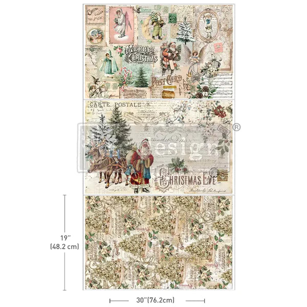 Re-Design With Prima® Decoupage Decor Tissue Paper - Holly Jolly Hideaway 19.5x30" 3 Sheets