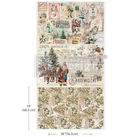 Re-Design With Prima® Decoupage Decor Tissue Paper - Holly Jolly Hideaway 19.5x30" 3 sheets