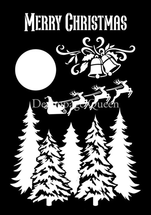 Decoupage queen Merry Christmas Stencil