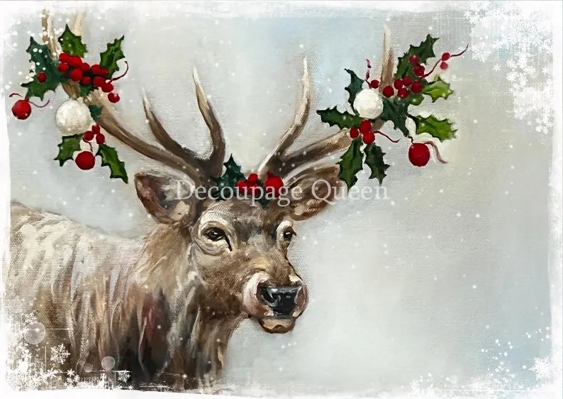 Decoupage Queen Snowy Elk A4
