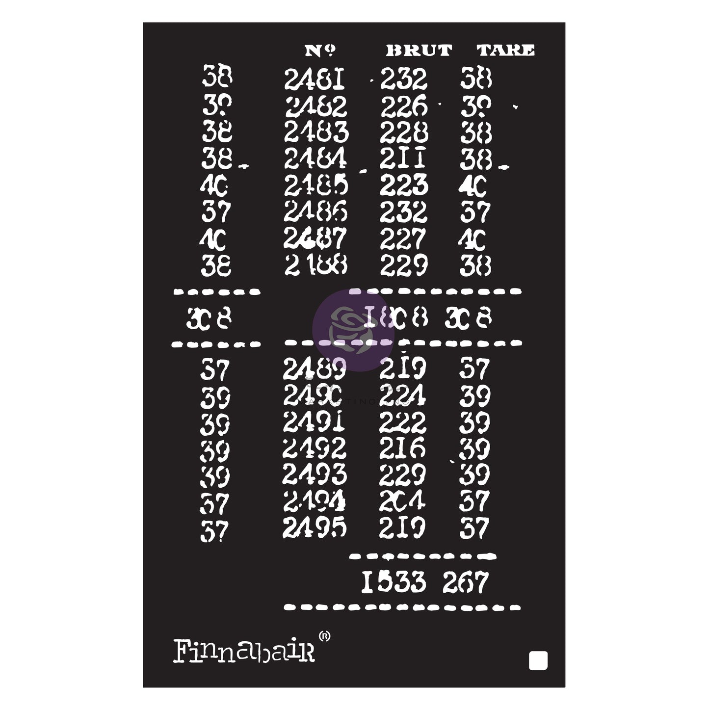 Prima Marketing - Stencil - Book of Numbers 6x9"