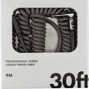 FENDER GREY TWEED PRO SERIES COILED GUITAR CORD 30FT