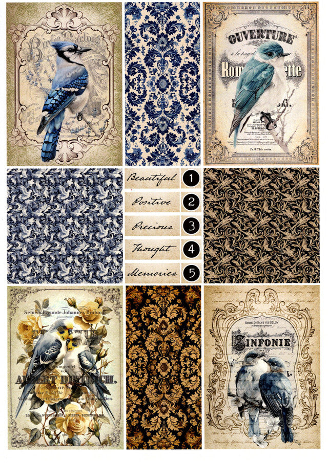 Paper Designs Vintage Birds Junk Journal Kit