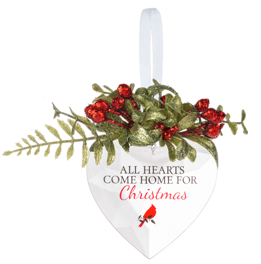4" MISTLE TOE HEART CHIRSTMAS ORNAMENT