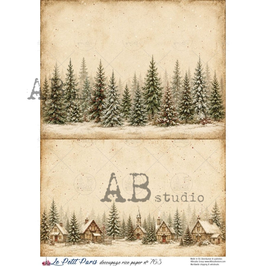 AB Studios - #763 2 Forest Scenes A4 Rice Paper