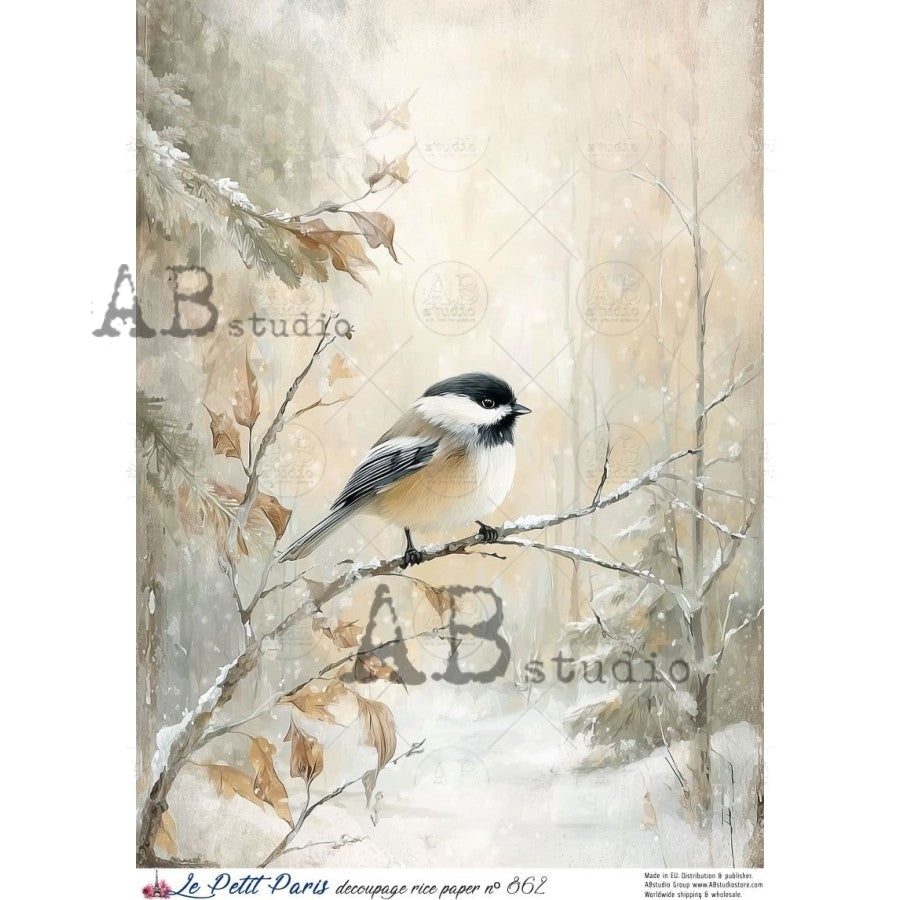 AB Studios - #862 Chickadee A4 Rice Paper