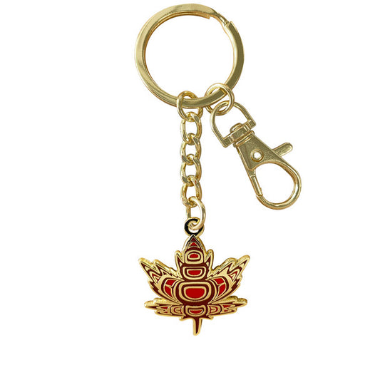Enamel  Keychain Indigenous Maple