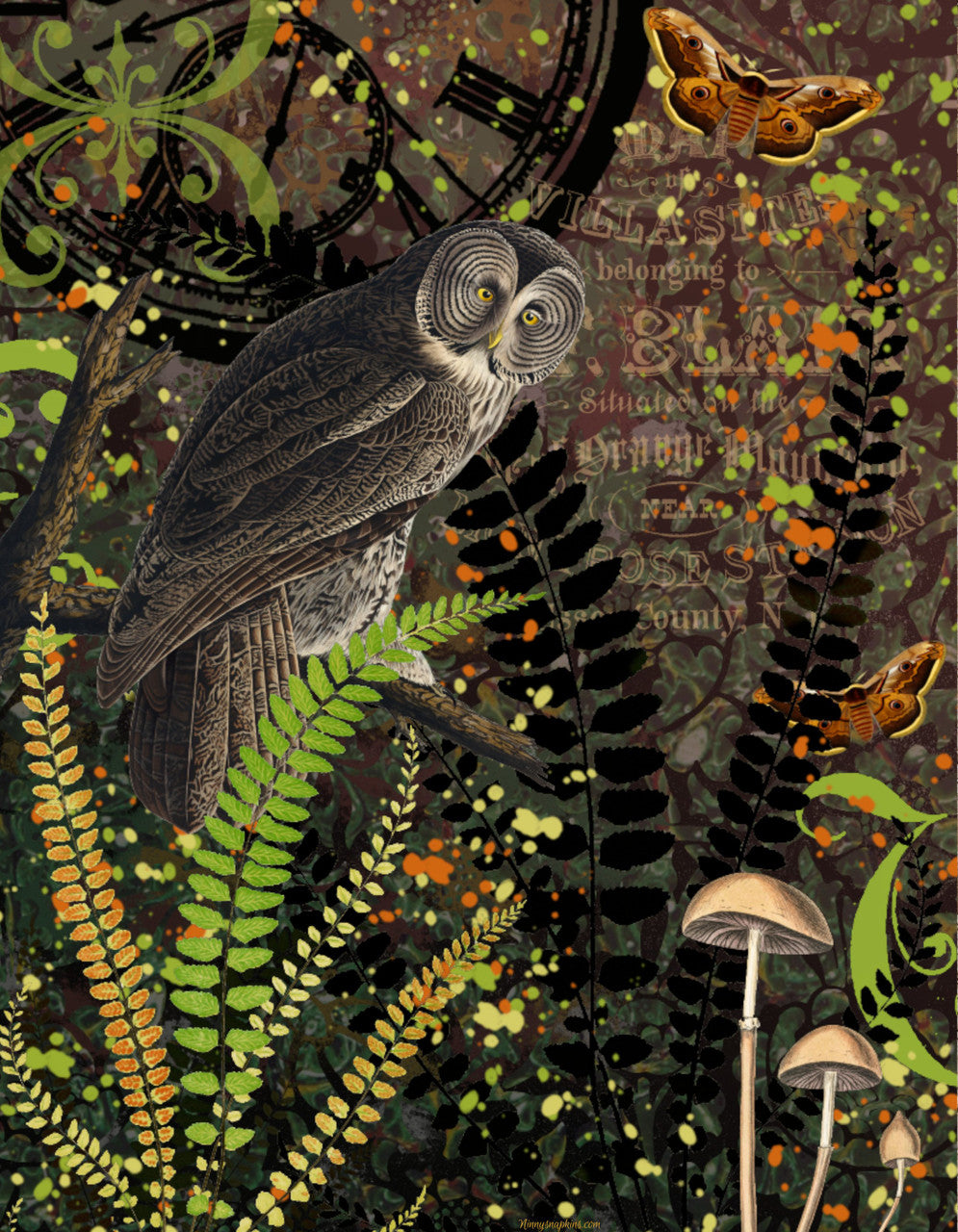 GREAT GREY OWL DECOUPAGE