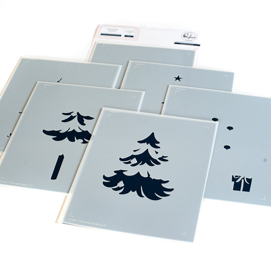 LAYERING STENCIL CHRISTMAS TREE
