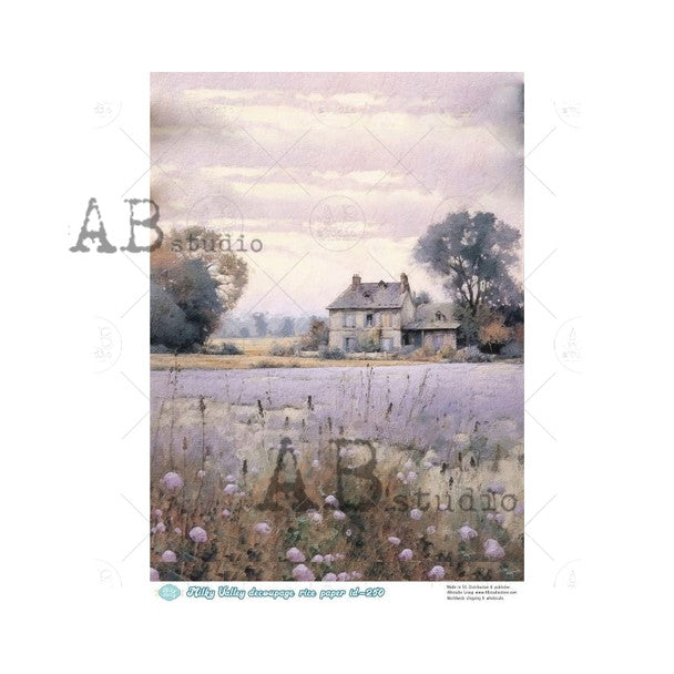 AB Studios - Lavender Farmhouse A4 Rice Paper