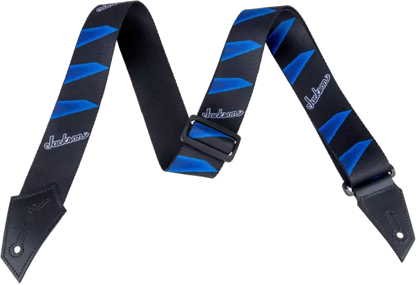JACKSON BLACK/BLUE HEADSTOCK PATTERN GUITAR STRAP