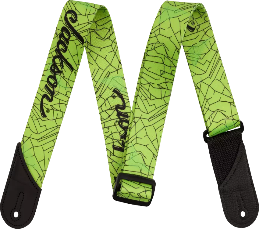 Jackson® Craca Jackson Cracked Mirror Guitar Strap, Adjustable, Green, 2" Wid...
