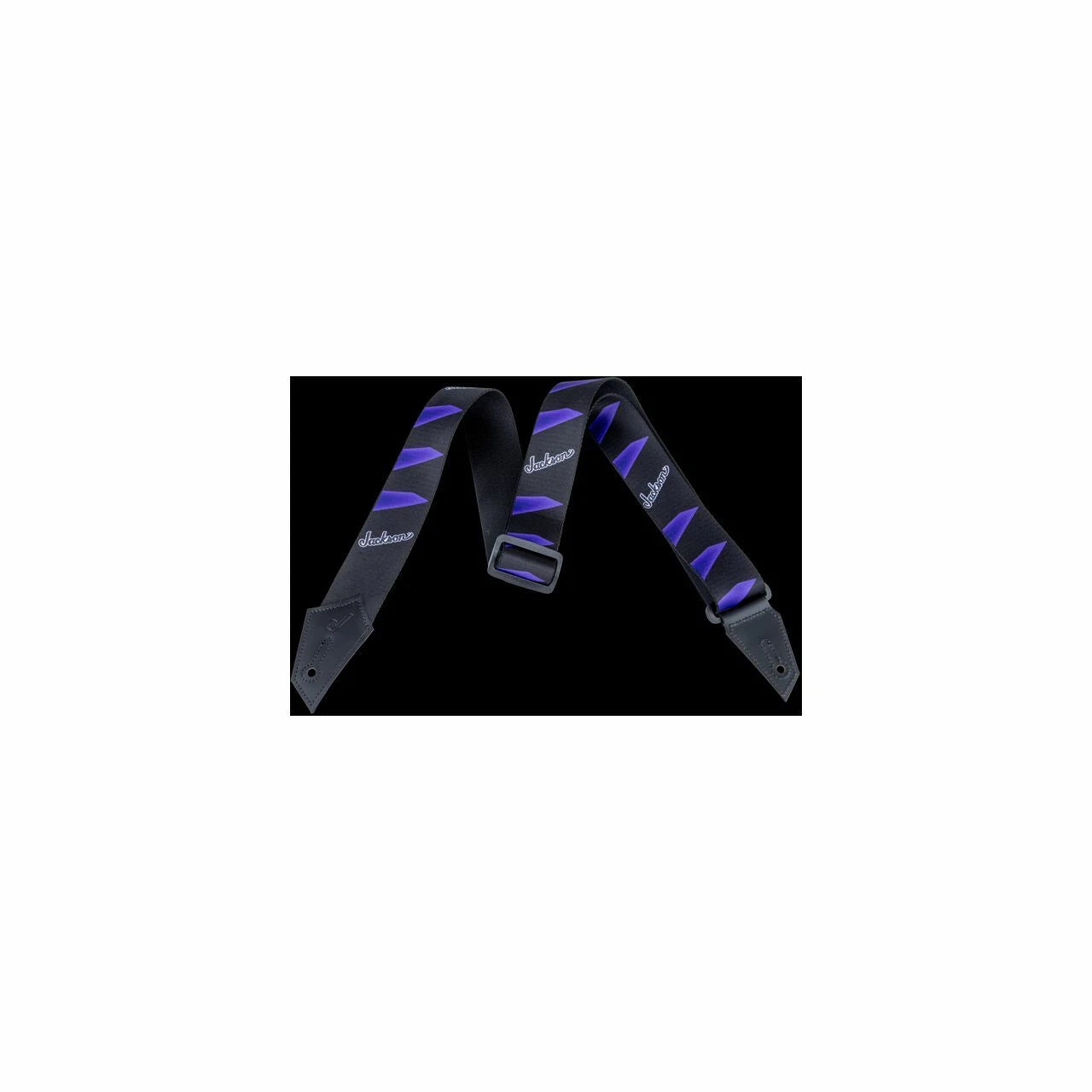 JACKSON DBL V PATTERN PURPLE/BLACK GUITAR STRAP