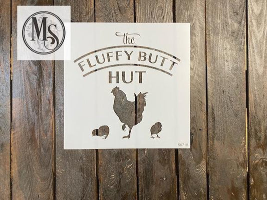 Fluffy But Hut Stencil