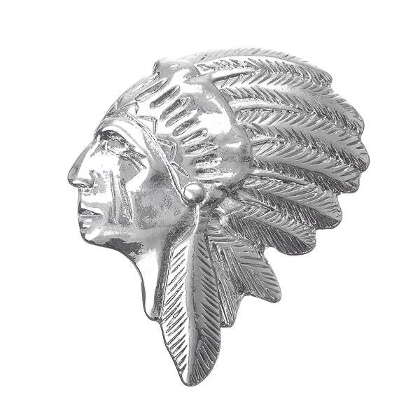 Pendant Native Head 33x31mm Antique Silver LF