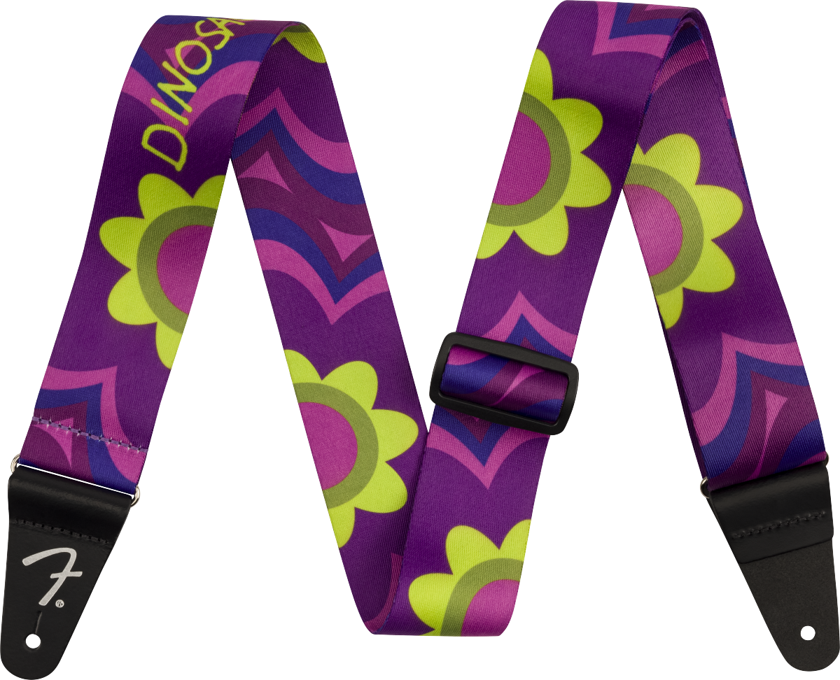 Fender J mascis guitar strap magenta flower 2"
