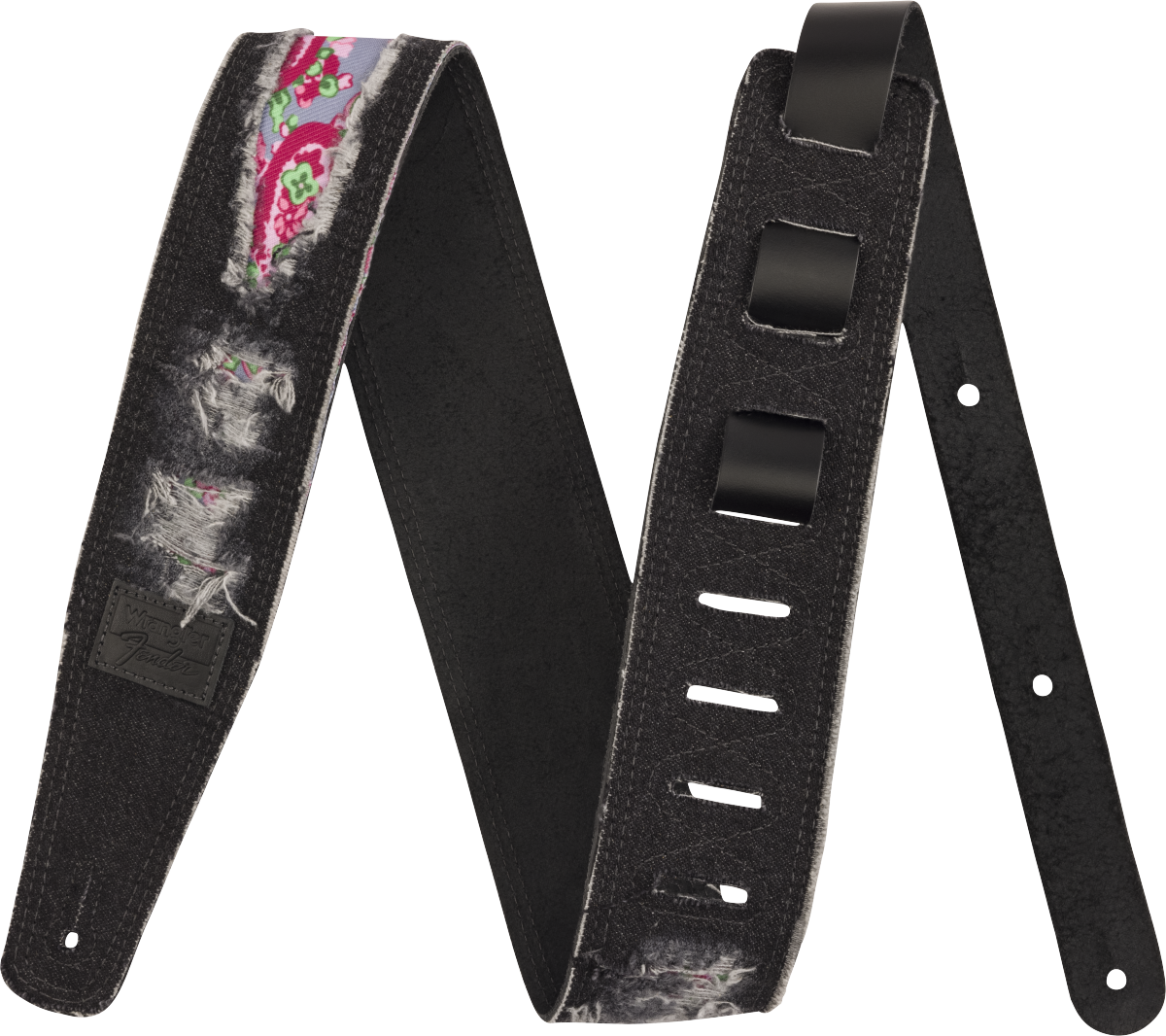 Fender #0990638012 - Fender x Wrangler Ripped Denim Strap, Black
