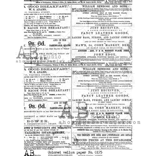 AB Studios Vellum Paper Vintage Advertisements