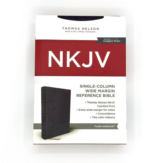 NKJV LARGE PRINT REFERENCE BIBLE - PURPLE LEATHERSOFT