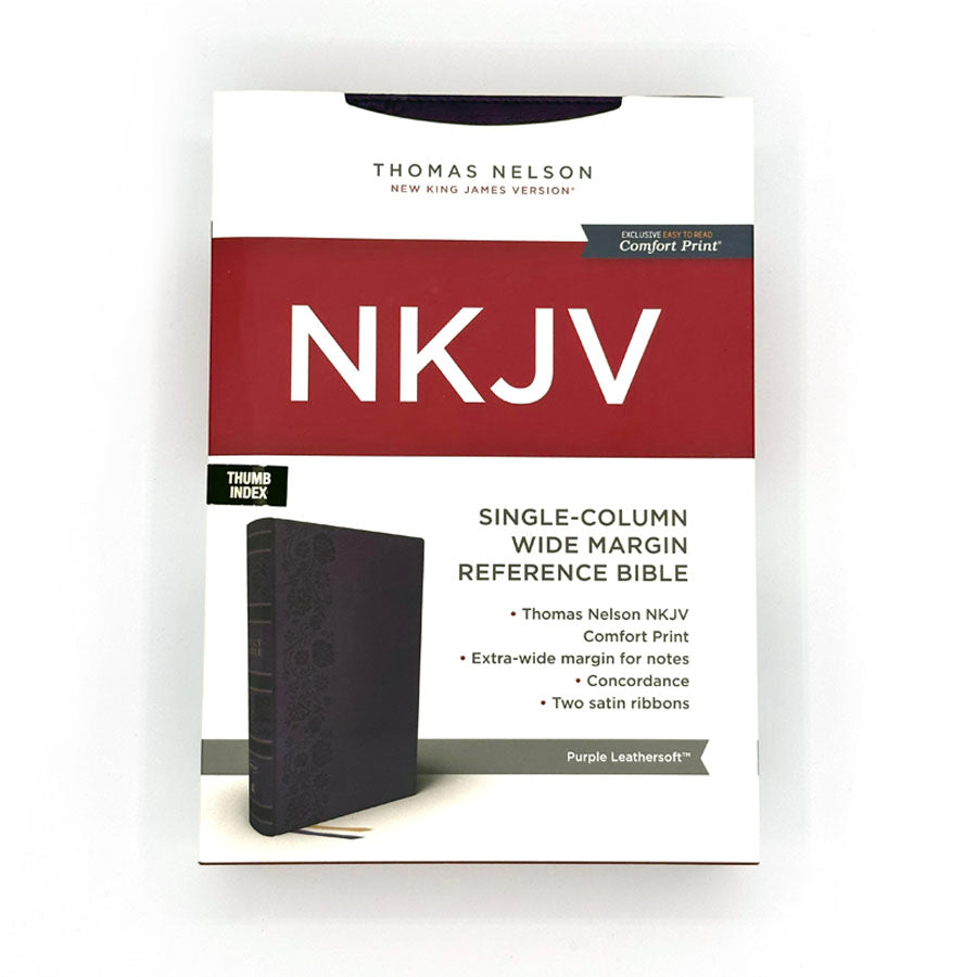 Thomas Nelson Reference Bible w/ Thumb Index - Purple Leathersoft