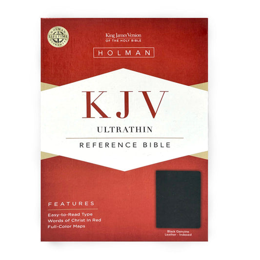 KJV Ultrathin reference biblr-black geniuine  leather indexe