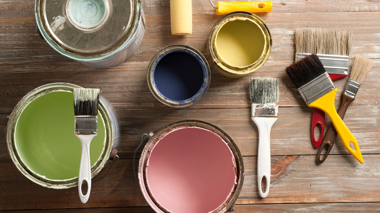 Paint buckets and brushes - Soulshine Home Redesign section